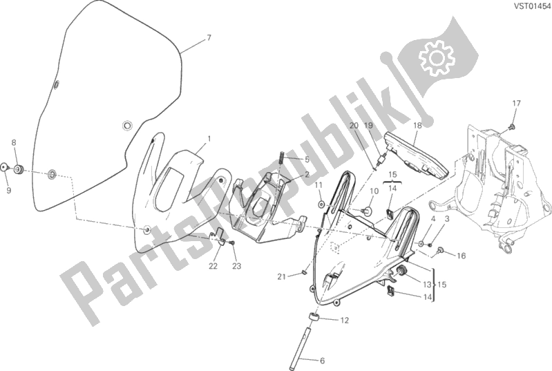 Wszystkie części do Przednia Szyba Ducati Multistrada 1200 S D-air 2017